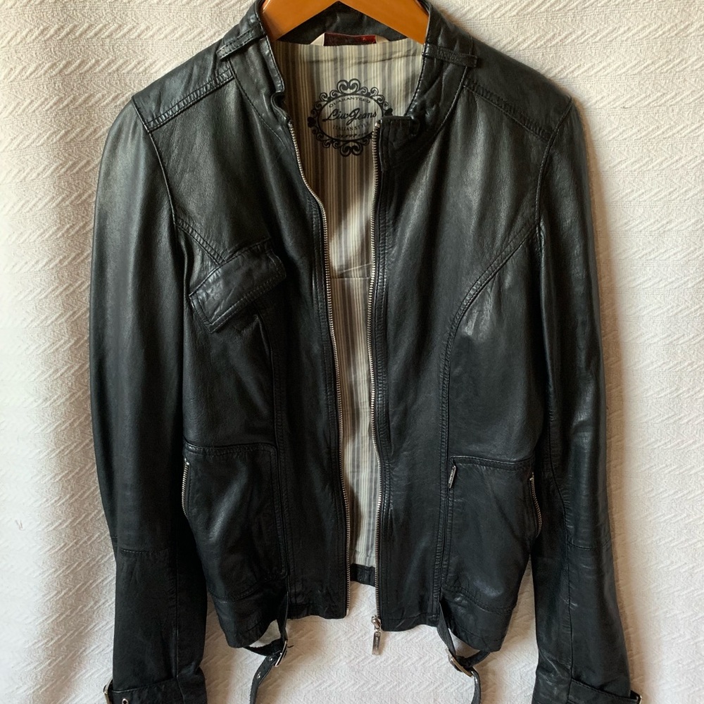 Liu Jo Real Black Leather Jacket